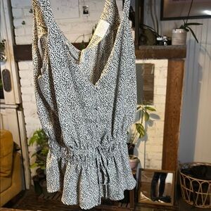 Sienna Sky Black and White Puff Sleeve Smocked Blouse